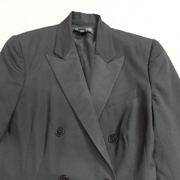 Ralph Lauren Womens Blazer 6 Black Double Breasted Black Label Wool Silk - Picture 2 of 16